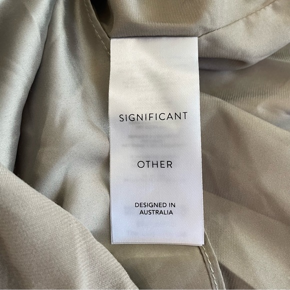 Significant Other Athena Draped Asymmetrical Dress Taupe Size US 4 NWT - Picture 6 of 11